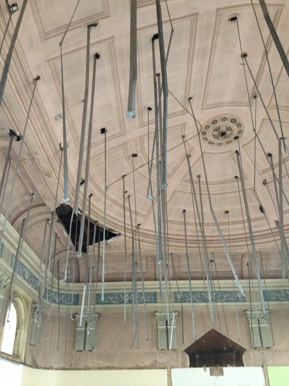 Damage caused by false ceiling | Terry Waters French Polishing